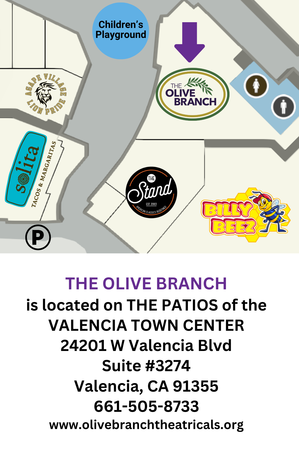 Map to Olive Branch Theatricals